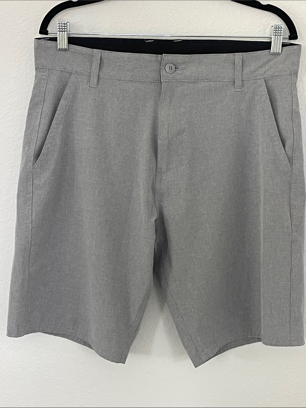 Ron Jon Surf Shop Gray Hybrid Stretch Shorts Men’s Size 33 Zipper Pocket